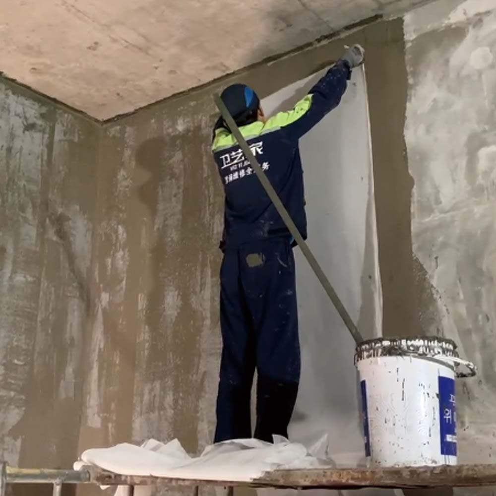 地下室防水堵漏-鋪貼無紡布工藝